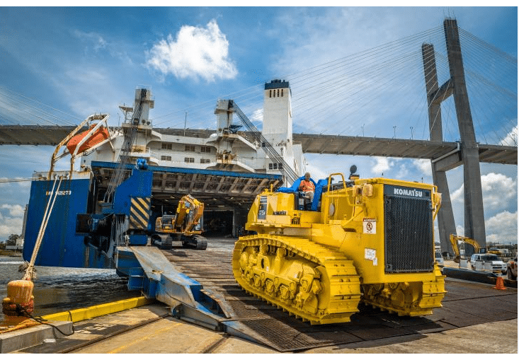 RORO Shipping Heavy Equipment from Brunswick Port, Georgia