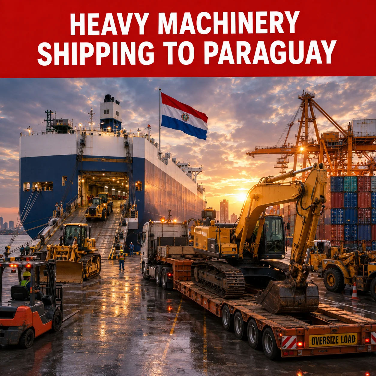 heavy machinery shipping to Paraguay