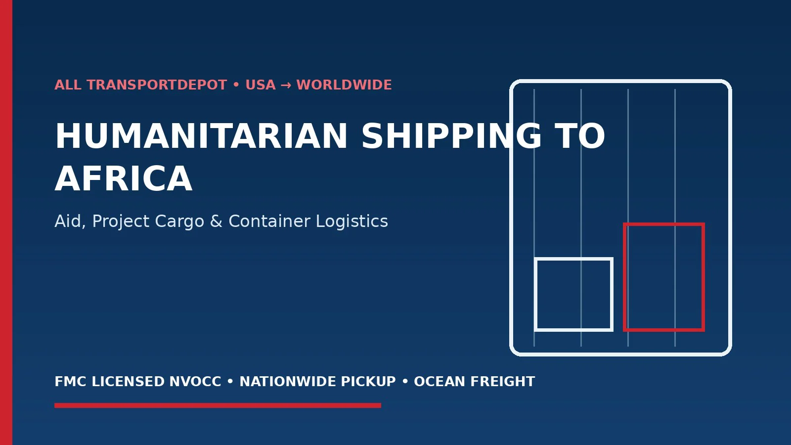 Humanitarian aid shipping to Africa from the USA