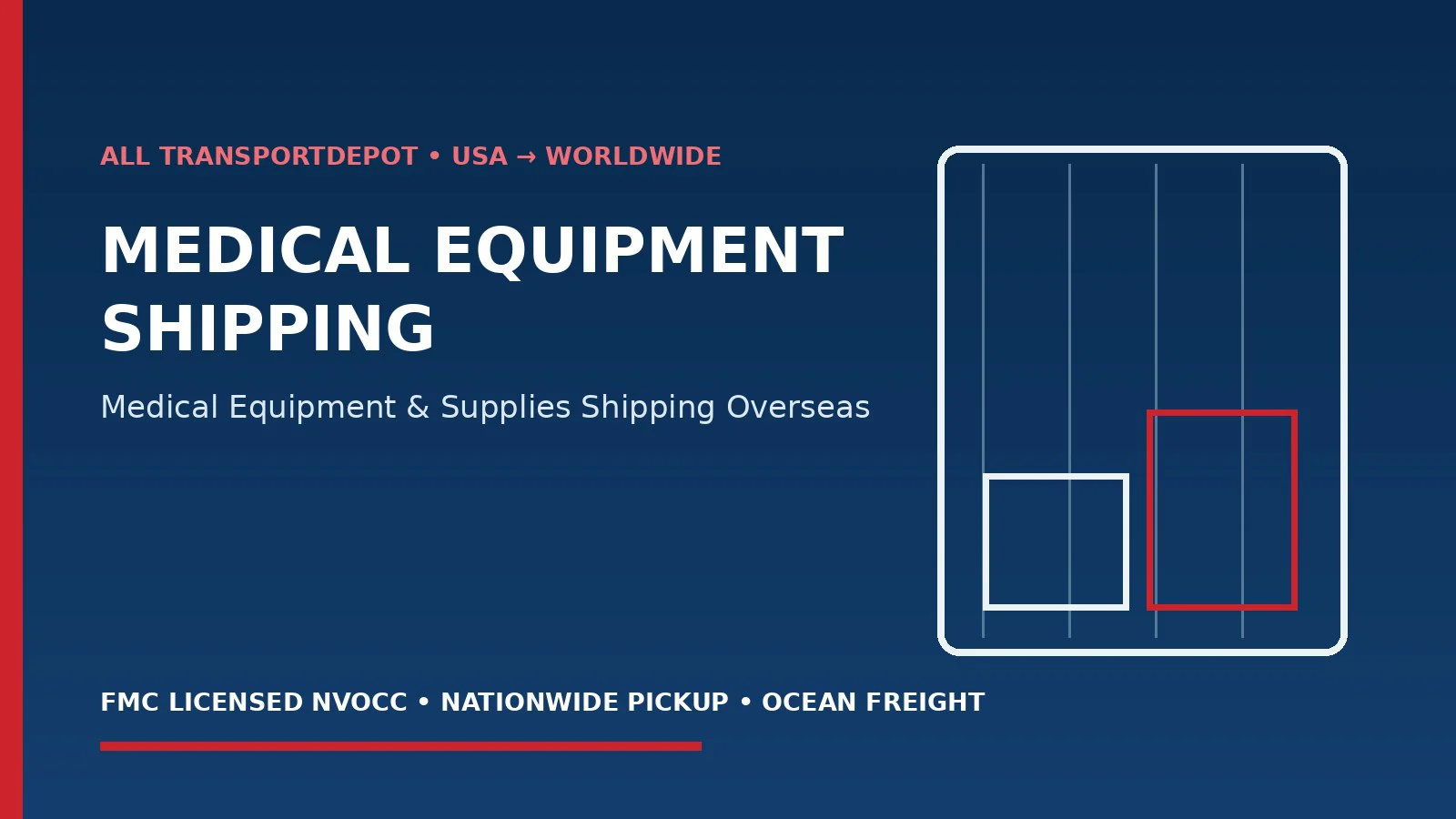Medical equipment and supplies shipping overseas from the USA